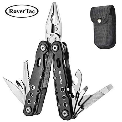 12 in 1 Multi Tool with Safety Locking, Rovertac Multitool with Pliers, Knife, Bottle Opener, Screwdriver, Saw and Durable Nylon Sheath-Perfect for Outdoor, Survival, Camping, Fishing, Hiking (Black) Sporting Goods > Outdoor Recreation > Camping & Hiking > Camping Tools Rovertac   