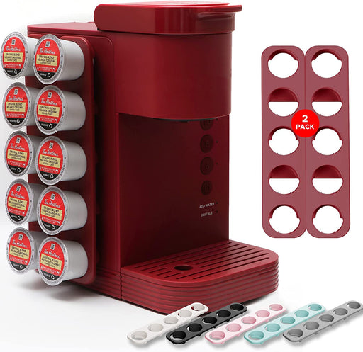 STORAGENIE Slim Kcup Holder, Coffee Pod Storage for Keurig Pods, K Cup Drawer Organizer, 2Pack / for 10 K Cups (Red) Sporting Goods > Exercise & Fitness > Weight Lifting > Weight Lifting Machines & Racks STORAGENIE Red 2Pack | For 10 K cups 