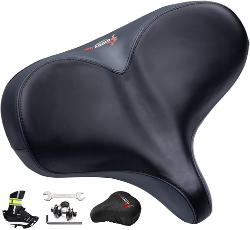 Giddy Up! Bike Seat - Oversized Comfortable Bicycle Saddle - Extra Wide Replacement Universal Fit Indoor Outdoor Padded Memory Foam Sporting Goods > Outdoor Recreation > Cycling > Bicycle Accessories Giddy Up!   