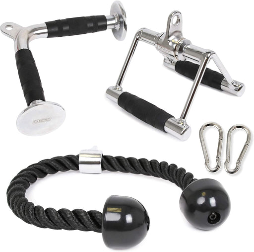 POWER GUIDANCE LAT Pull down Attachment Tricep Rope Pull down Attachment Cable Machine Accessories for Home Gym Weight Fitness Sporting Goods > Exercise & Fitness > Weight Lifting > Weight Lifting Machine & Exercise Bench Accessories POWER GUIDANCE 2.0 V Handle + Triceps Rope + V-Shaped Bar  