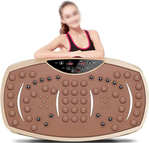 SMSOM Vibration Plate Exercise Machine, Whole Body Workout Vibration Fitness Platform, Home Fitness Training Equipment for Weight Loss, Ideal for Indoor Fitness Sporting Goods > Exercise & Fitness > Vibration Exercise Machines SMSOM Brown  