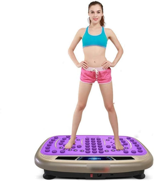XBSLJ Vibration Exercise Machine Vibrating Plate Power Card High-Speed Home Gymnastics Complete Training Console Fitness Slimming High-Speed Home Platform Sporting Goods > Exercise & Fitness > Vibration Exercise Machines XBSLJ purple  